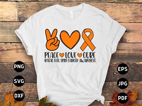 Basal Cell Skin Cancer Awareness Svg Png Peace Love Cure Svg PA