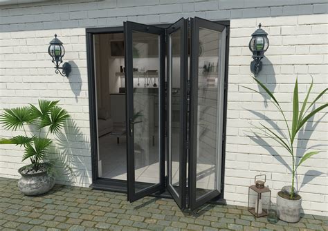 Mm Grey Aluminium Bifold Door Right Bifold Doors At Climadoor