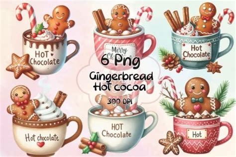 Christmas Gingerbread Hot Cocoa Clipart Graphic By CpSnowy Creative