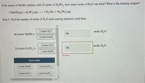 Solved If 66 Moles Of NaOH Combine With 24 Moles Of H PO Chegg