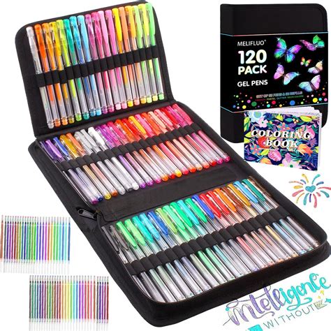 Melifluo Lot De 120 Stylos Gel Pailletés 60 Stylos Gel Couleur Avec 60