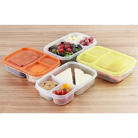 Lohas Home 3 Compartment Containers Reusable Bento Lunch Box