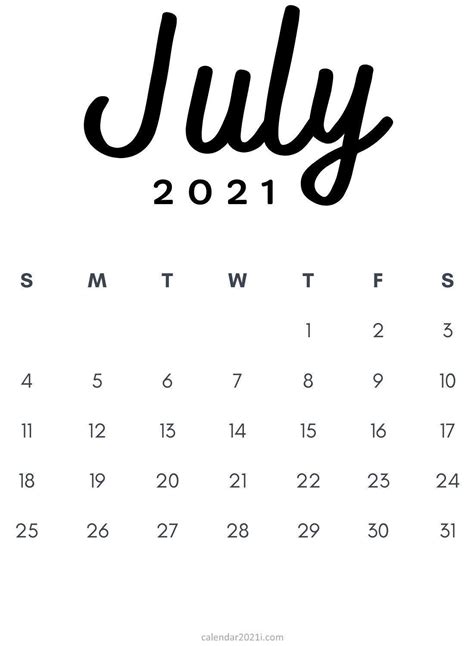 July 2021 Calendar Wallpapers Top Free July 2021 Calendar Backgrounds