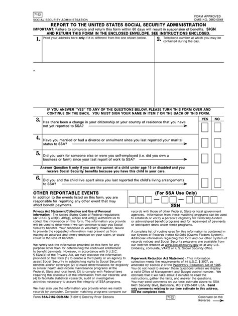 SSA 7162 OCR SM 2011 2022 Fill And Sign Printable Template Online