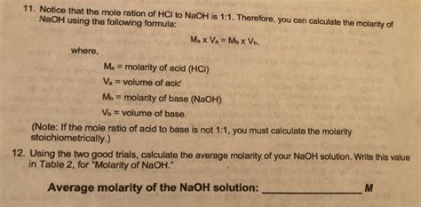 Solved Need Help On Finding The Molarity Of The Naoh On Chegg