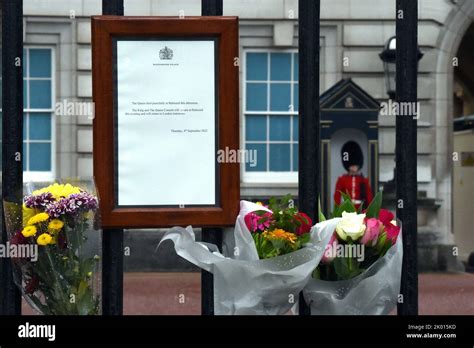 London Uk 9th Sep 2022 The Notice Of The Death Of Her Majesty The