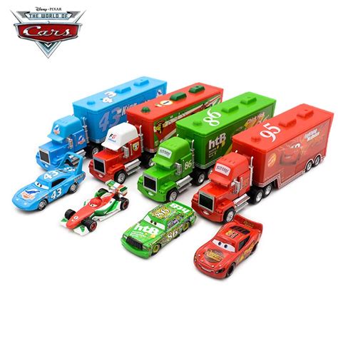 Disney pixar carros 2 brinquedos relâmpago mcqueen tio mack mater