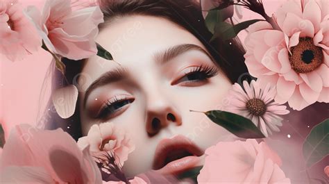 Beautiful Face With Flowers On It Background Aesthetic Icon Pictures