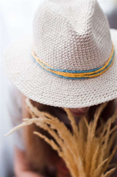 Raffia Hat Pattern Sun Hat Pattern Raffia Yarn Crochet Hat Etsy Australia