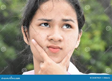 A Confused Cute Filipina Person Closeup Stock Image Image Of Closeup Beauty 264879631