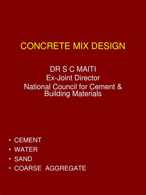 Concrete Mix Design Download Free Pdf Concrete Cement