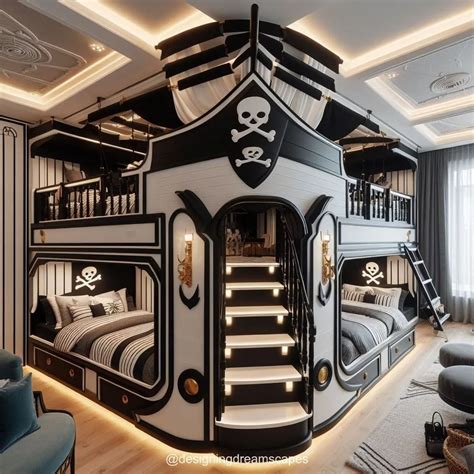 Sail Into Dreams Pirate Ship Shaped Bunk Bed For Adventurous Kids In