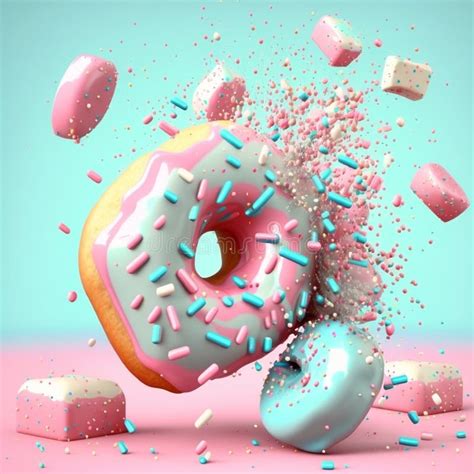 Pastel Donuts With Frosting And Sprinkles In Motion Generative Ai