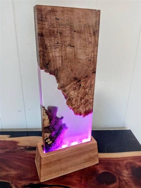 Wood And Epoxy Nightlight Epoxy Lamp Resin Nightlight Resin Etsy