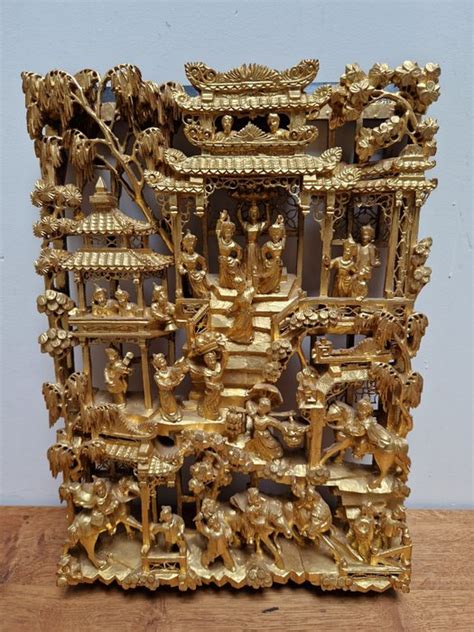 Sculpture Gilt Lacquered Wood China Second Half Th Catawiki