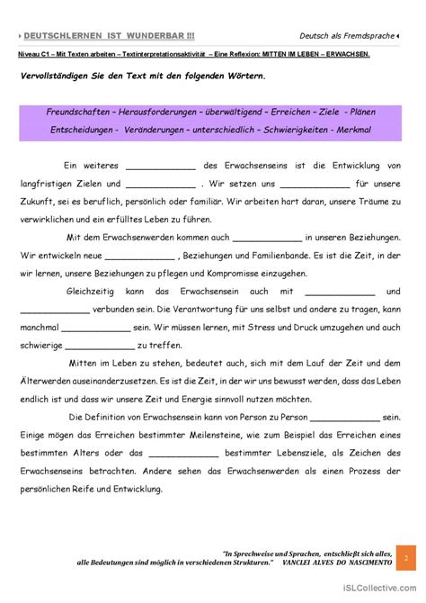 C Mit Texten Arbeiten Mitten Im Deutsch Daf Arbeitsbl Tter Pdf Doc