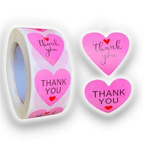 Office 50 Count 1 Full Roll As Pictured Vivid Pink Heart Shape Thank