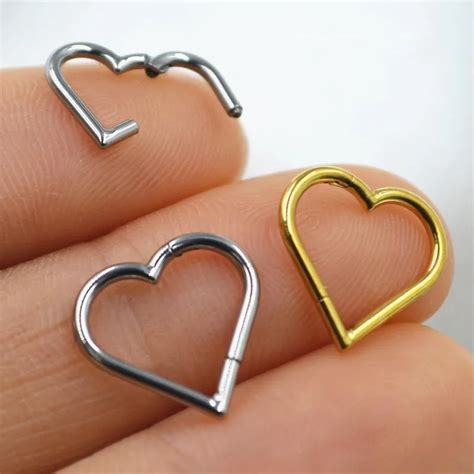 G Titanium Piercing Nose Rings Heart Nose Septum Daith Earrings Helix