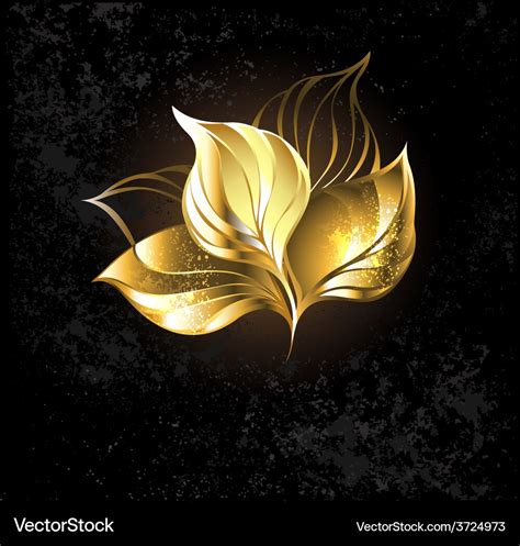 Golden Leaf Royalty Free Vector Image Vectorstock