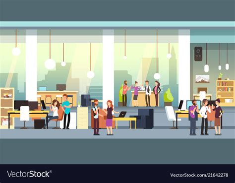 Coworkers In Office People Coworking Open Vector Image