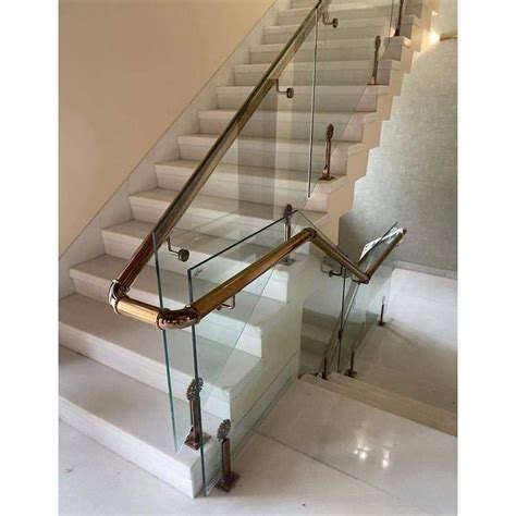 Stairs Ss Glass Staircase Railing Rose G Utt For Industrial