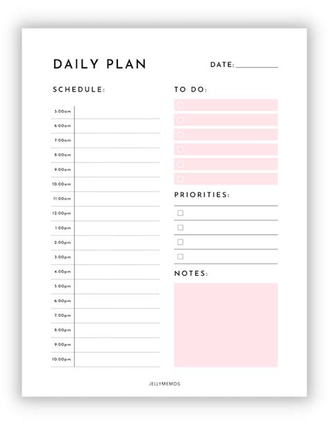 10 Cute Printable Daily Planners With Time Slots Jellymemos