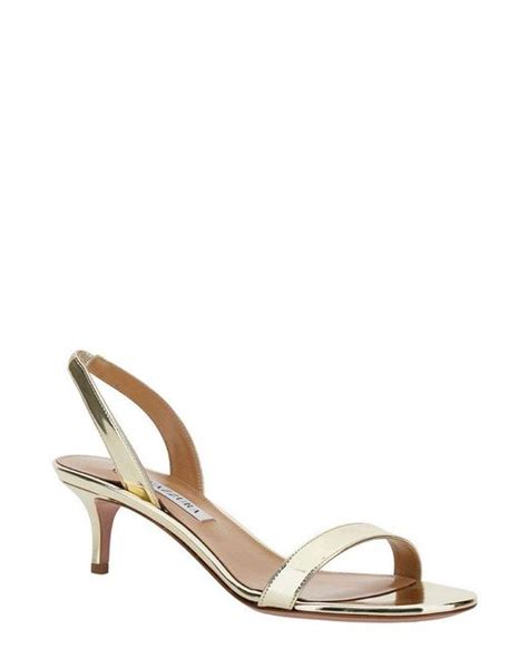 Aquazzura So Nude Mirrored Finish Sandals In Natural Lyst