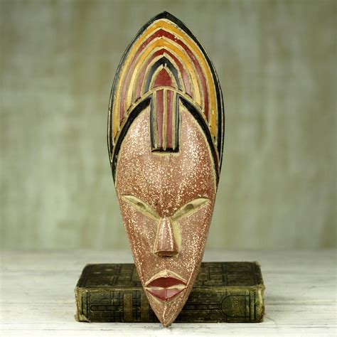 Novica Joyfulness Is A Crown Hand Carved African Sese Wood Wall Mask From Ghana Greatergood