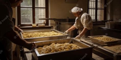 Proceso De Elaboración De Pasta Fresca Artesanal Foto Premium