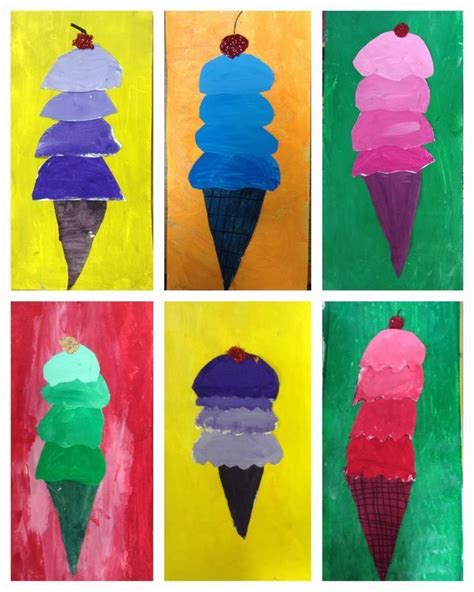 3rd Grade Tintshade Ice Cream Cones Art Lessons For Kids Color Art