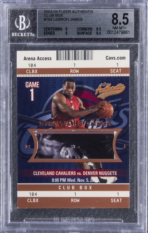 Lot Detail 2003 04 Fleer Authentix Club Box 104 LeBron James Rookie