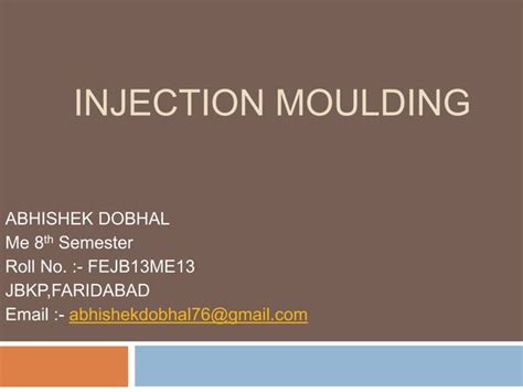 Fdocuments In Injection Moulding Ppt Pdf