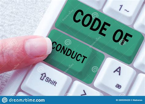 Text Caption Presenting Code Of Conduct Business Approach Ethics Rules