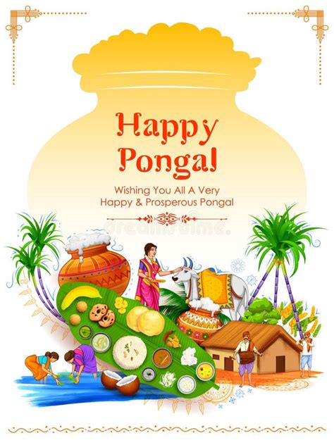 Happy Pongal Holiday Harvest Festival Of Tamil Nadu South India