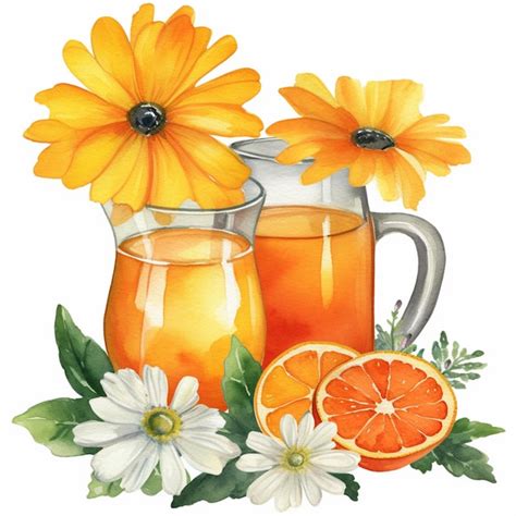 Premium Ai Image There Are Two Pitchers Of Orange Juice And Two