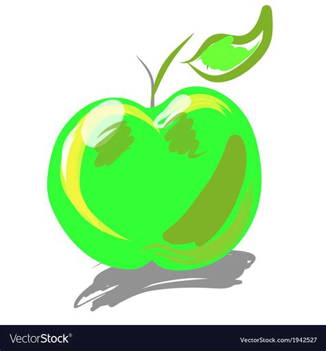 Green apple Royalty Free Vector Image - VectorStock