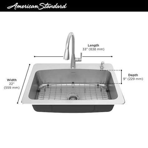 Single Kitchen Sink Dimensions