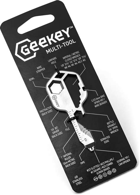 Geekey Multitool Key Shaped Pocket Tool For Your Keychain W Bottle