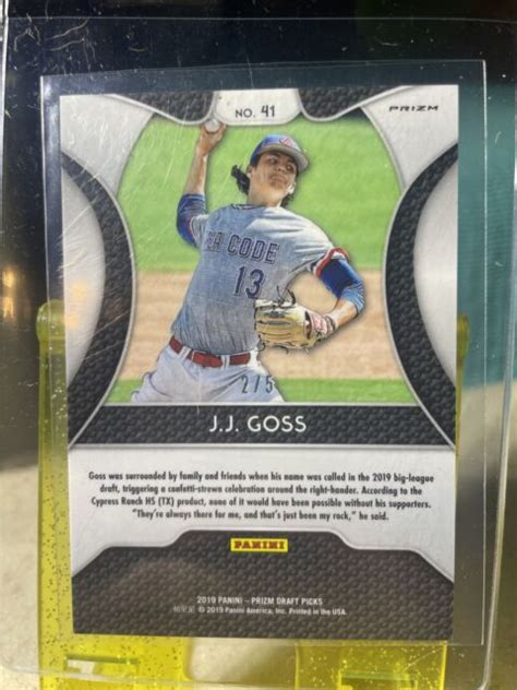 2019 Panini Prizm Draft Picks White Sparkle Prizm 41 JJ Goss RC