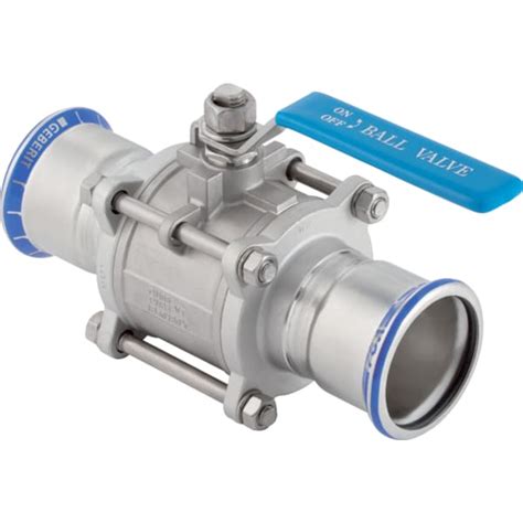 Geberit Mapress Stainless Steel Ball Valve With Actuator Lever Flanged