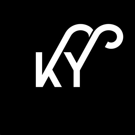 Ky Letter Logo Design On Black Background Ky Creative Initials Letter Logo Concept Ky Letter