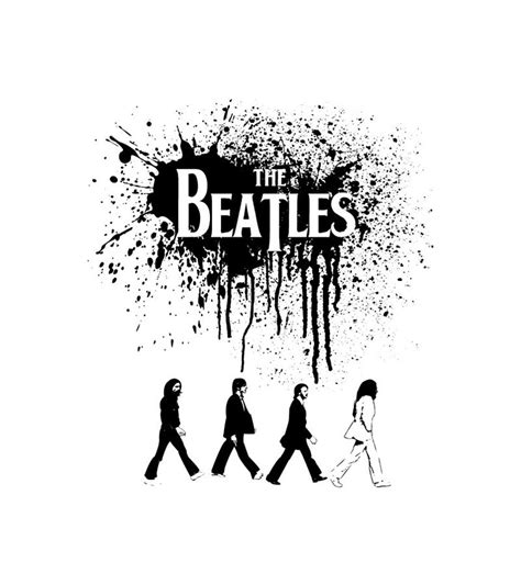 The Beatles Abbey Road Cartoon Silhouettes Png Transparent Background