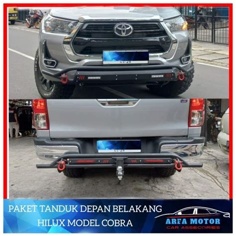 Jual Paket Tanduk Depan Belakang Hilux Model Cobra Besi Bumper Depan