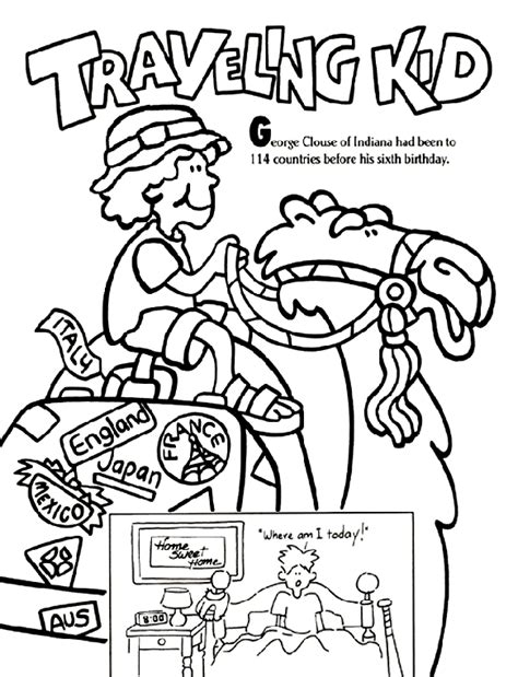 Traveling Kid Coloring Page