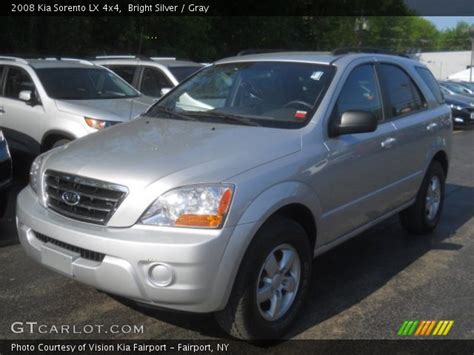 Bright Silver 2008 Kia Sorento Lx 4x4 Gray Interior