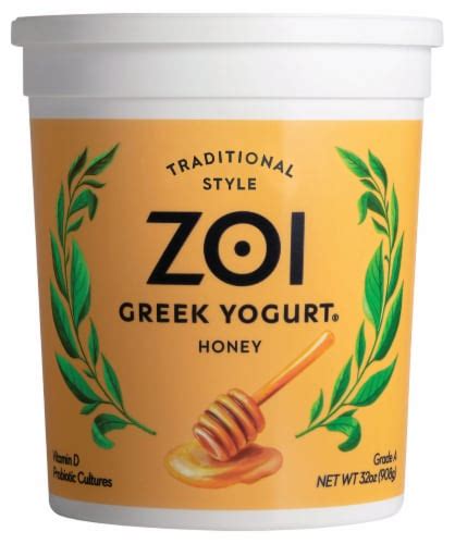 Zoi Honey Whole Milk Greek Yogurt Tub, 32 oz - QFC