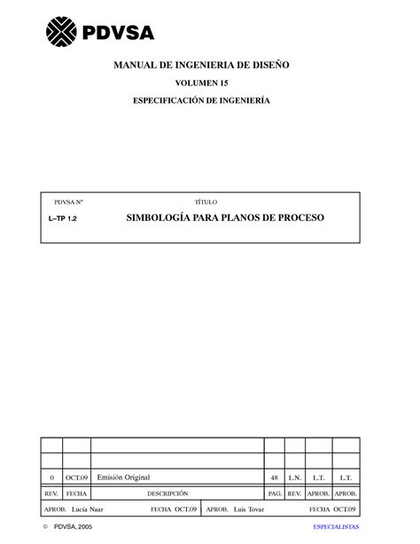 Simbologia Para Planos De Procesos Pdvsa N T Tulo Rev Fecha