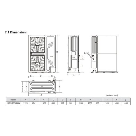 Pompa De Caldura Aer Apa Monobloc Hyundai HYHC V26W D2RN8 B 26 KW 380v