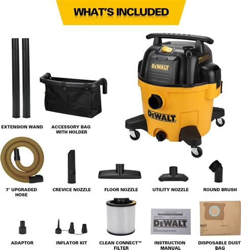 DEWALT 9 Gallon Wet Dry VAC Heavy Duty Shop Vacuum With Attachments 5