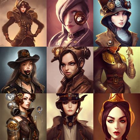 Character Concept Portrait Steampunk Saint Digital Stable Diffusion